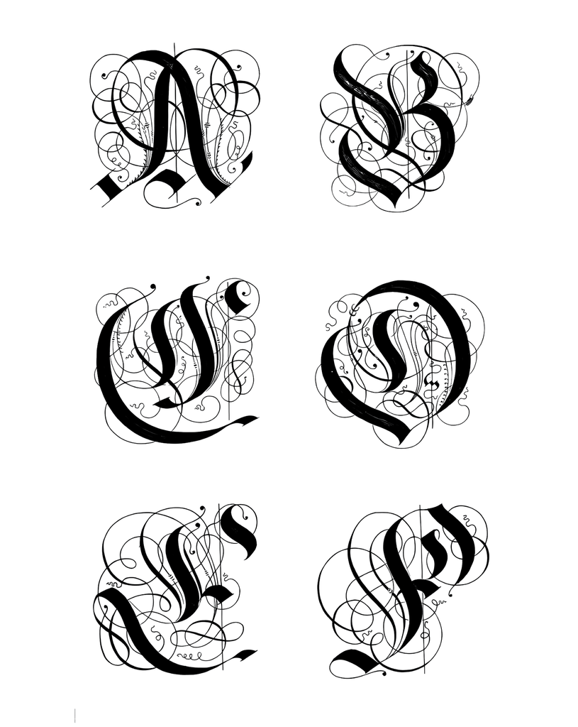 Alphabet "Kunstrichtigesch Filigree Extra" T-Shirt Unisex