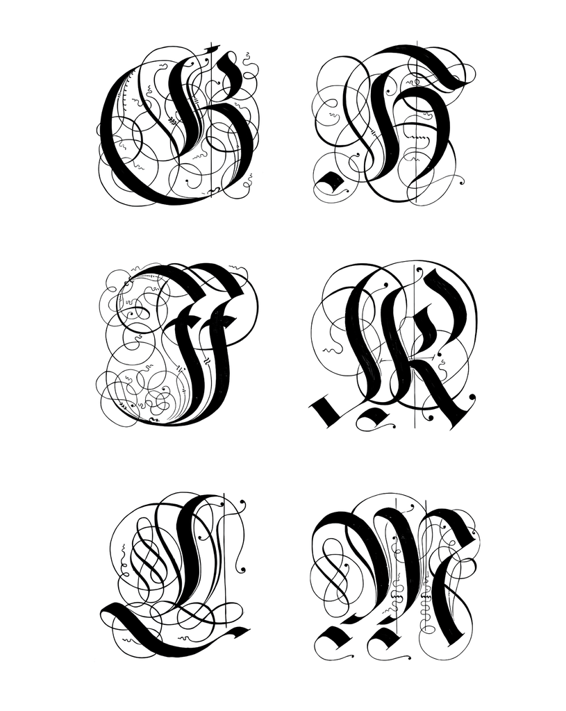 Alphabet "Kunstrichtigesch Filigree Extra" T-Shirt Unisex