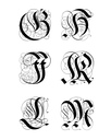 Alphabet "Kunstrichtigesch Filigree Extra" T-Shirt Unisex