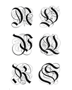 Alphabet "Kunstrichtigesch Filigree Extra" T-Shirt Unisex