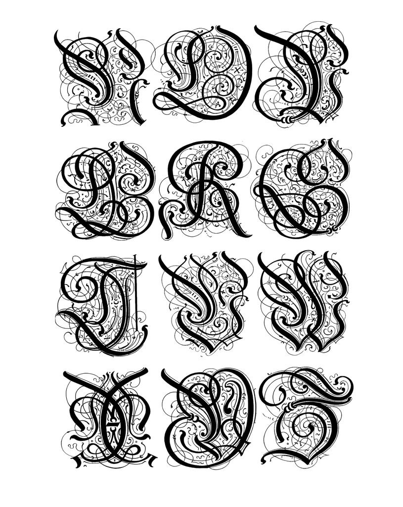 Alphabet "Kunstrichtigesch Filigree Plus" T-Shirt Unisex