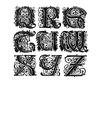 Alphabet "Kunstrichtigesch Floral" T-Shirt Unisex