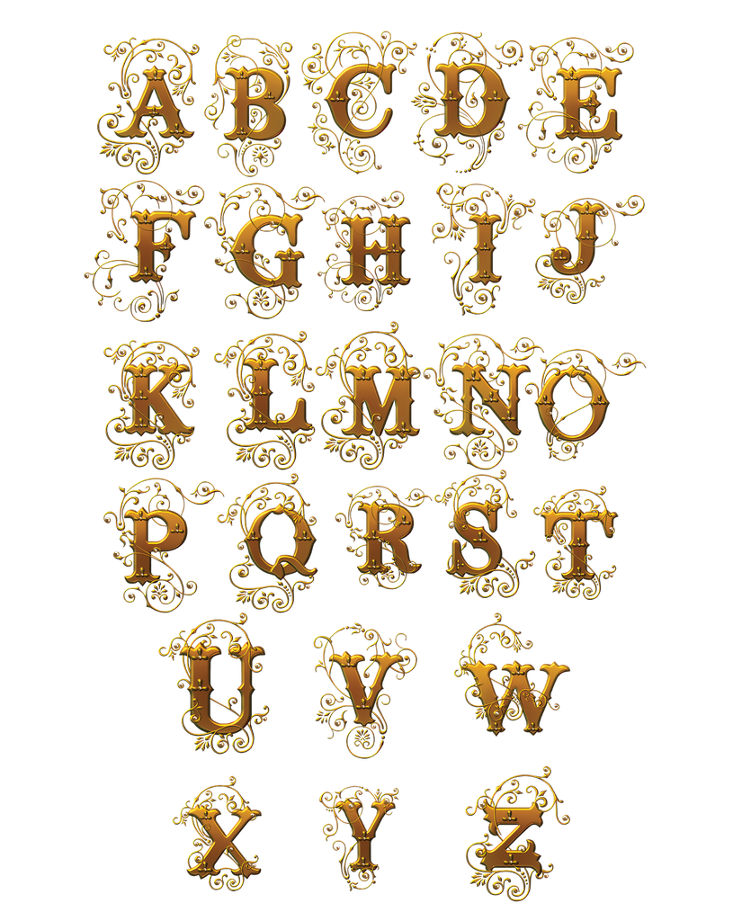 Alphabet "Golden Letters" T-Shirt Unisex