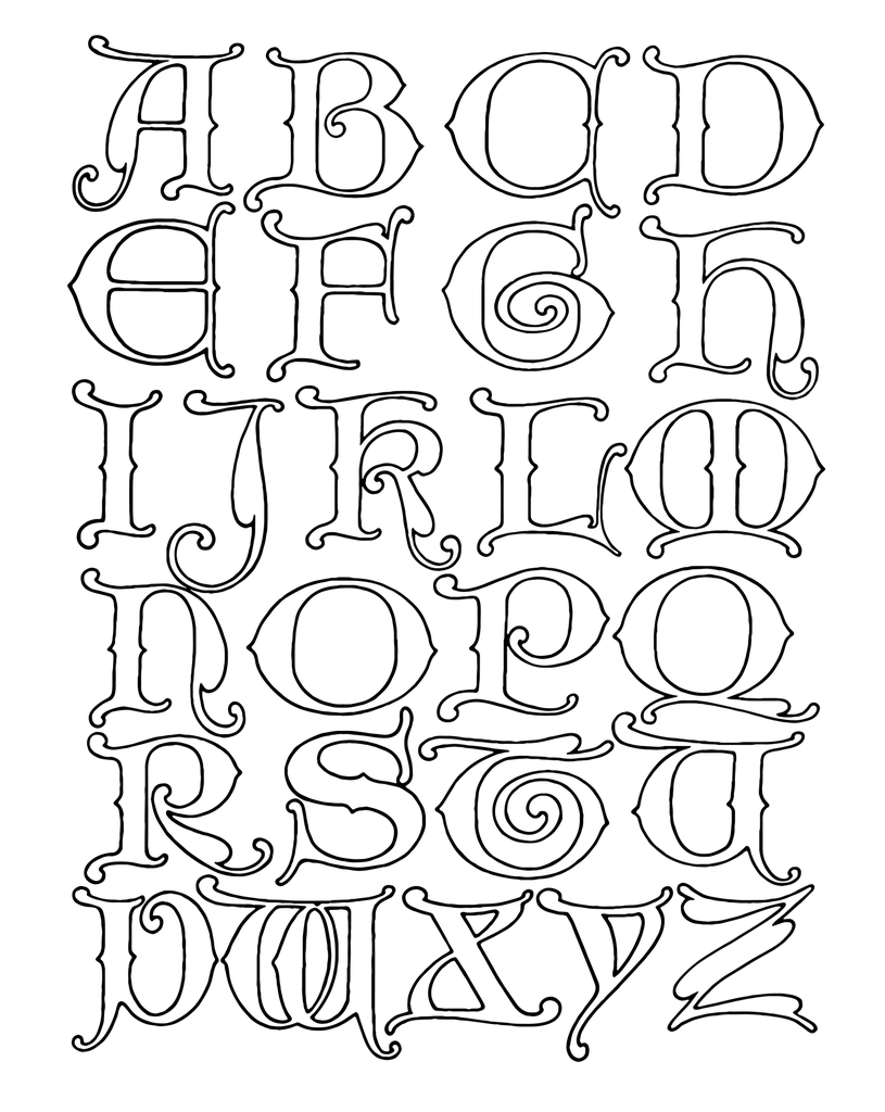 Alphabet "Gothic Outline" T-Shirt Unisex
