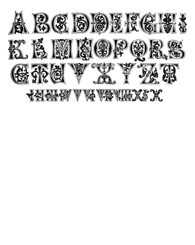 Alphabet "Ornamental 11th Century" T-Shirt Unisex