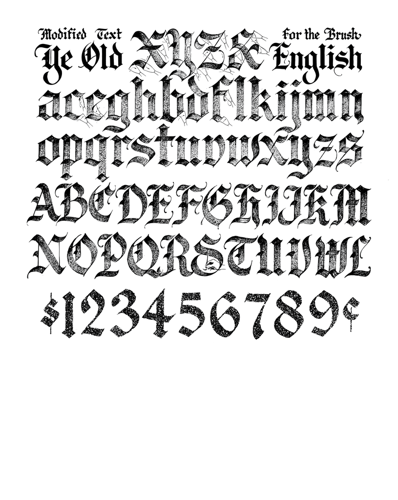 Alphabet "Ye Olde English Brush" T-Shirt Unisex