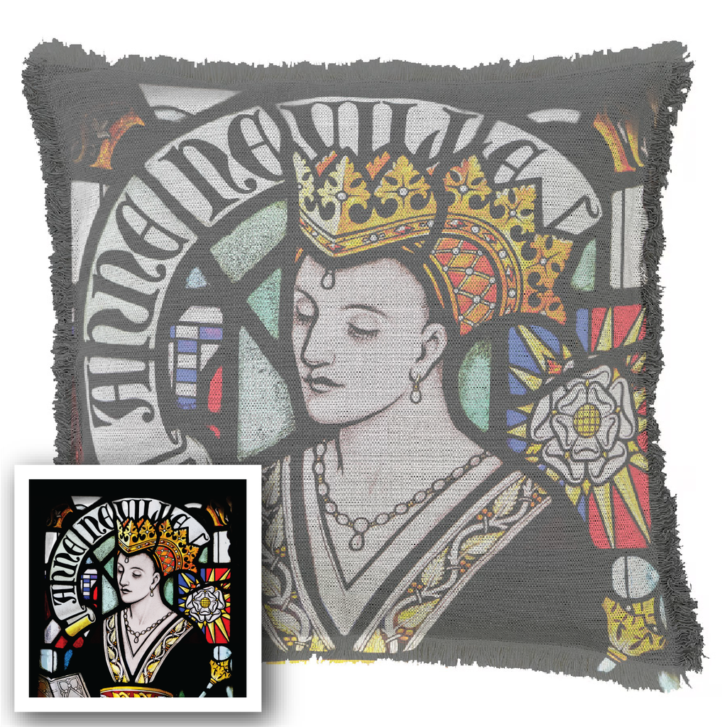 "Anne Neville" 50cm x 50cm Fringed Cotton/Poly Cushion Cover