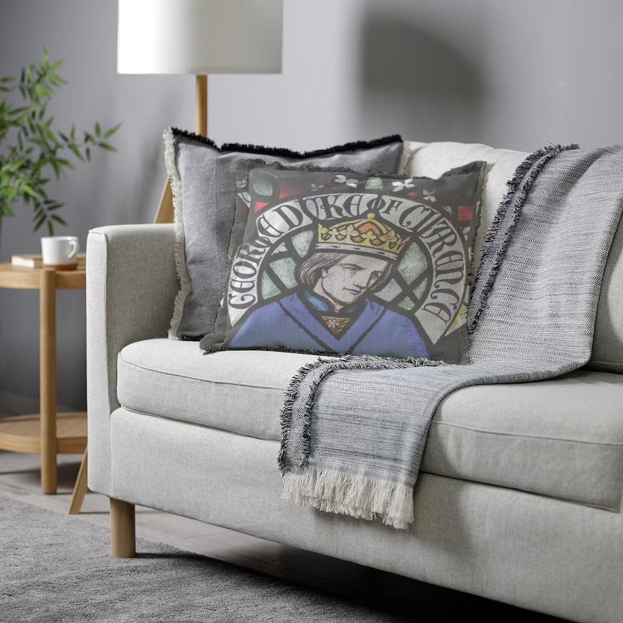 "George Duke of Clarence" 50cm x 50cm Fringed Cotton/Poly Cushion Cover
