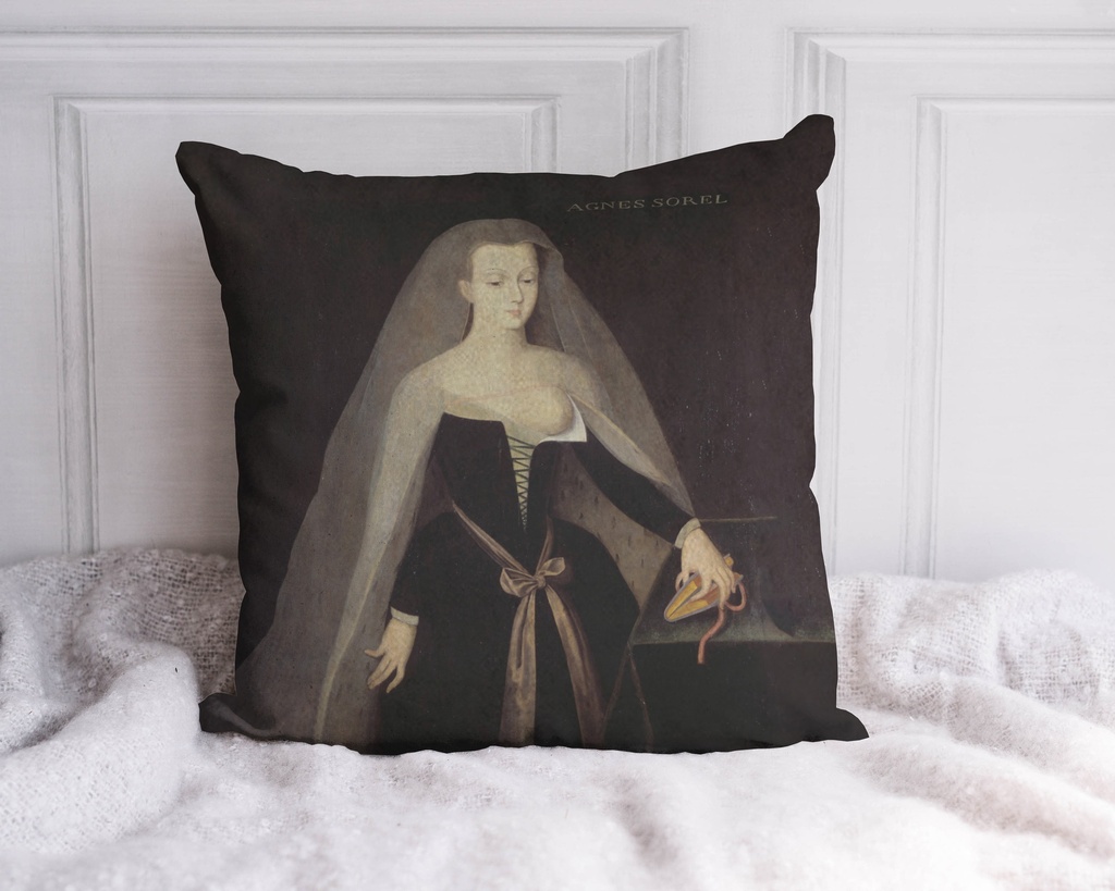 "Agnes Sorel" 40cm x 40cm Faux Leather Cushion Cover