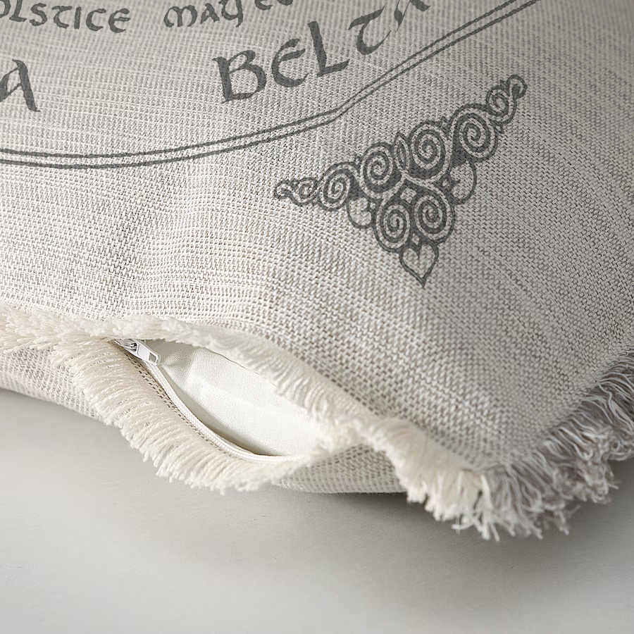 "Astrology Wicca Year" 50cm x 50cm Fringed Cotton/Poly Cushion Cover