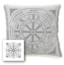 "Astrology Wicca Year" 50cm x 50cm Fringed Cotton/Poly Cushion Cover