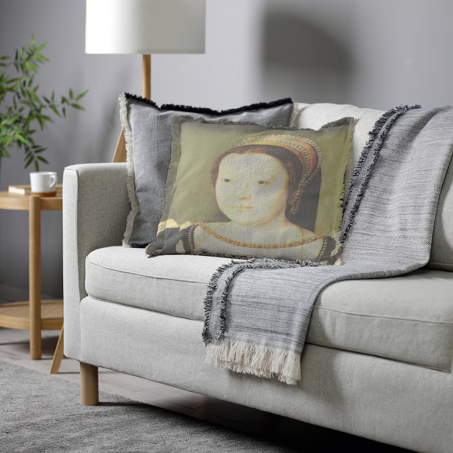 "Catherine de Medici" 50cm x 50cm Fringed Cotton/Poly Cushion Cover