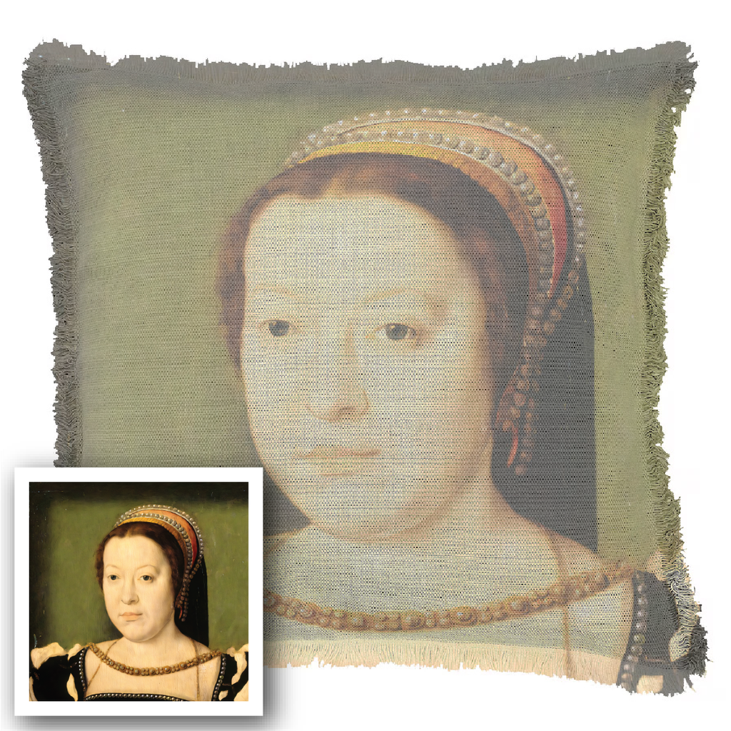 "Catherine de Medici" 50cm x 50cm Fringed Cotton/Poly Cushion Cover