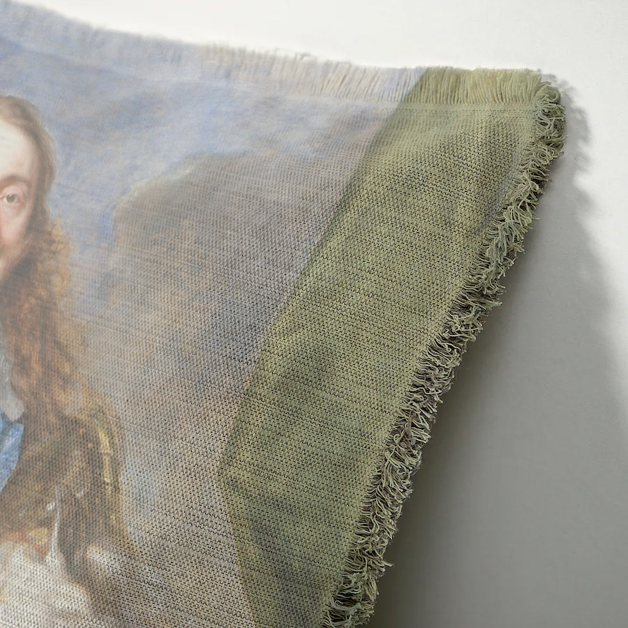 "Charles I" 50cm x 50cm Fringed Cotton/Poly Cushion Cover