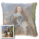"Charles I" 50cm x 50cm Fringed Cotton/Poly Cushion Cover