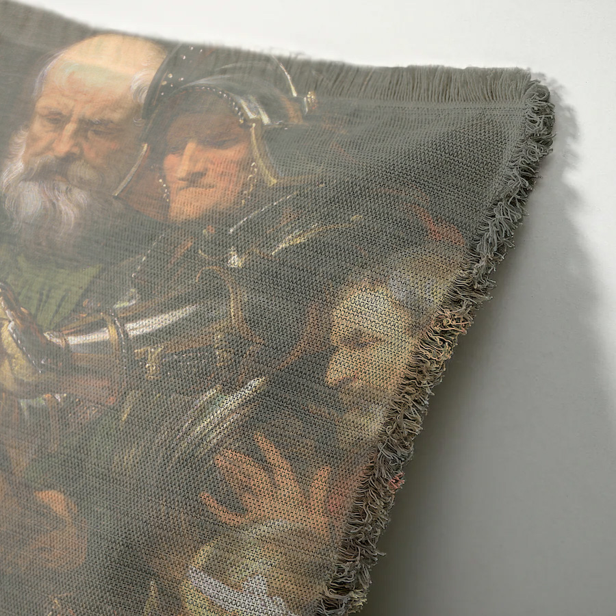 "Christ and the Crowning of Thorns" 50cm x 50cm Fringed Cotton/Poly Cushion Cover