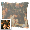 "Christ and the Crowning of Thorns" 50cm x 50cm Fringed Cotton/Poly Cushion Cover