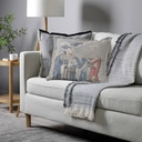 "Comte et Comtesse d'Angouleme" 50cm x 50cm Fringed Cotton/Poly Cushion Cover