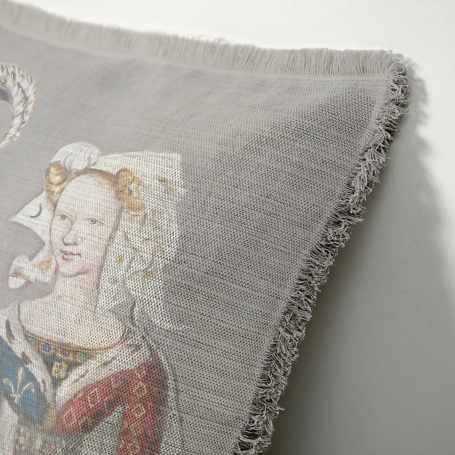 "Comte et Comtesse d'Angouleme" 50cm x 50cm Fringed Cotton/Poly Cushion Cover