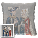 "Comte et Comtesse d'Angouleme" 50cm x 50cm Fringed Cotton/Poly Cushion Cover