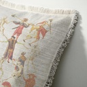 "Dance Macabre" 50cm x 50cm Fringed Cotton/Poly Cushion Cover
