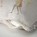"Dance Macabre" 50cm x 50cm Fringed Cotton/Poly Cushion Cover