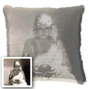 "Delores" 50cm x 50cm Fringed Cotton/Poly Cushion Cover