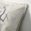 "Devil with Swords" 50cm x 50cm Fringed Cotton/Poly Cushion Cover