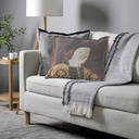 "Diane de Poitiers" 50cm x 50cm Fringed Cotton/Poly Cushion Cover