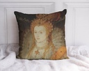 "Elizabeth I Detail" 40cm x 40cm Faux Leather Cushion Cover