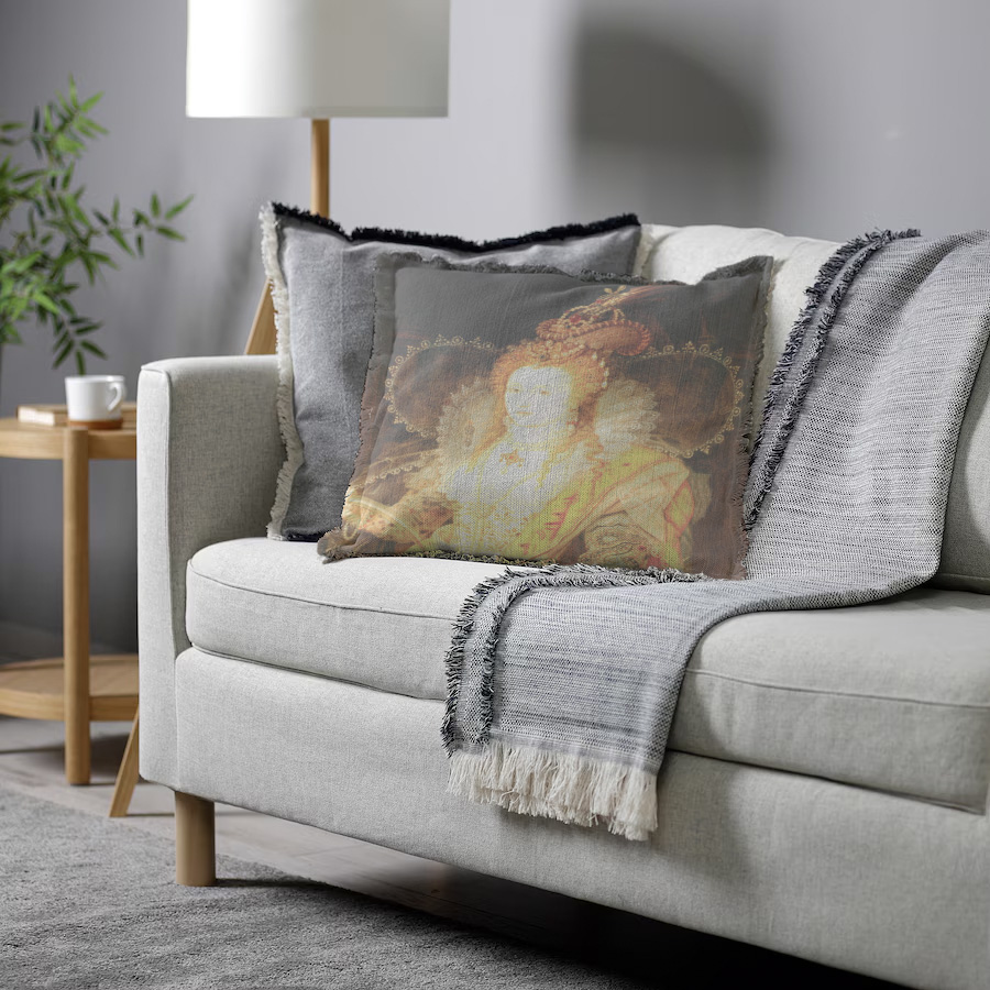 "Diane de Poitiers" 50cm x 50cm Fringed Cotton/Poly Cushion Cover