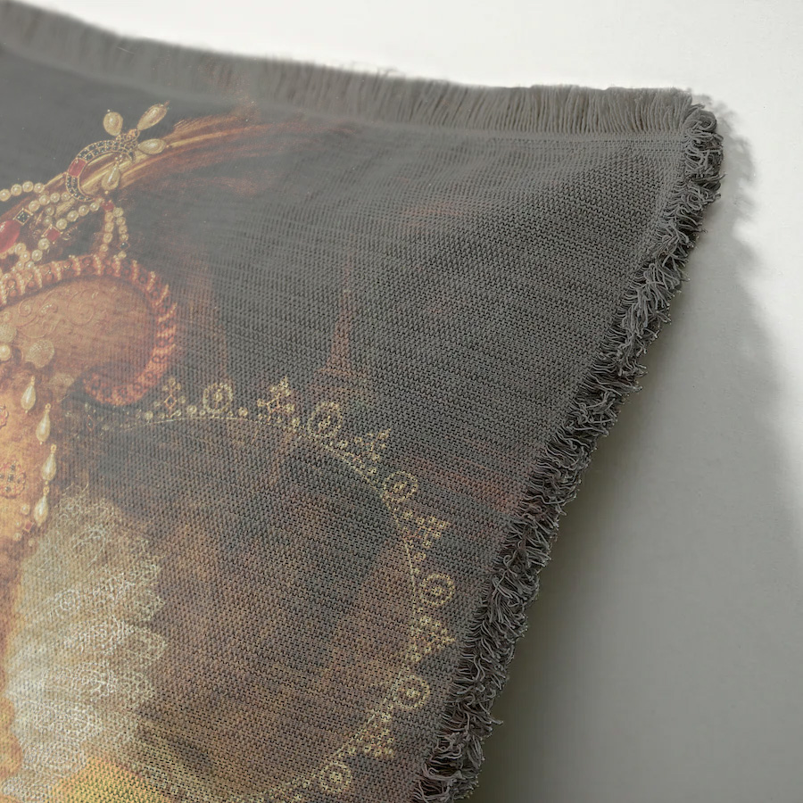 "Diane de Poitiers" 50cm x 50cm Fringed Cotton/Poly Cushion Cover