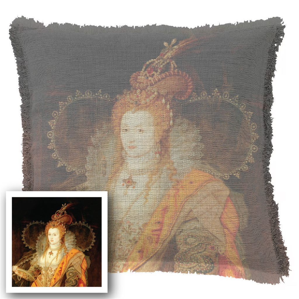 "Diane de Poitiers" 50cm x 50cm Fringed Cotton/Poly Cushion Cover