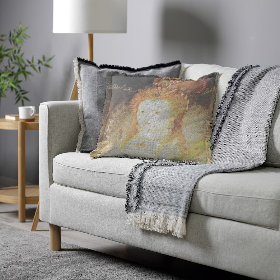 "Diane de Poitiers" 50cm x 50cm Fringed Cotton/Poly Cushion Cover