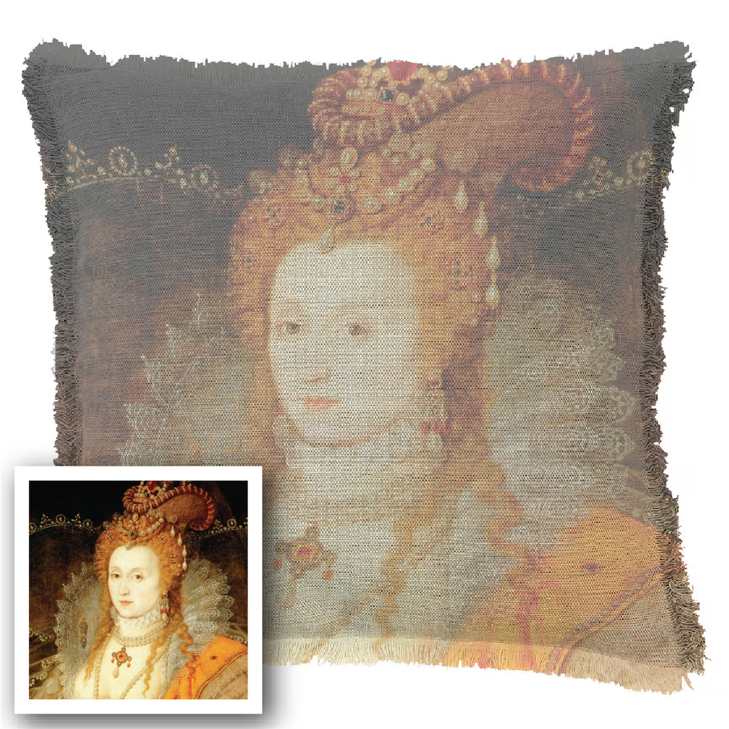 "Diane de Poitiers" 50cm x 50cm Fringed Cotton/Poly Cushion Cover