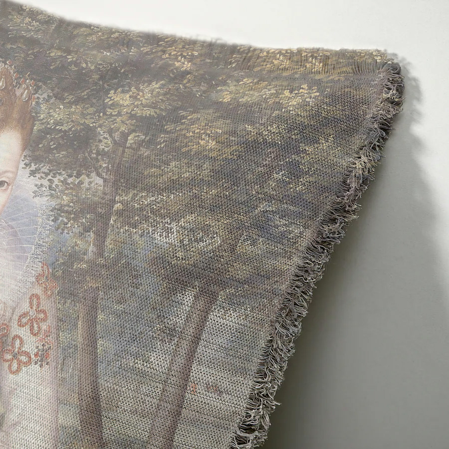 "Elizabeth of York" 50cm x 50cm Fringed Cotton/Poly Cushion Cover