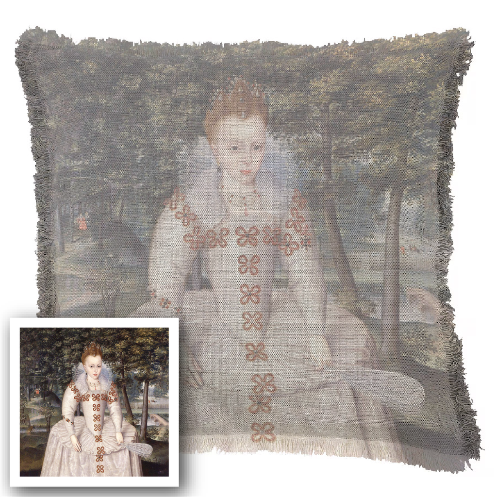 "Elizabeth of York" 50cm x 50cm Fringed Cotton/Poly Cushion Cover