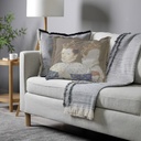 "Elizabeth of York" 50cm x 50cm Fringed Cotton/Poly Cushion Cover