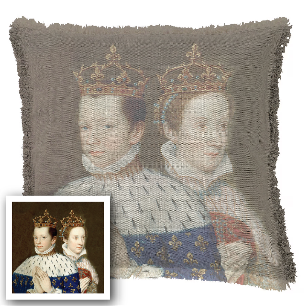 "Elizabeth of York" 50cm x 50cm Fringed Cotton/Poly Cushion Cover