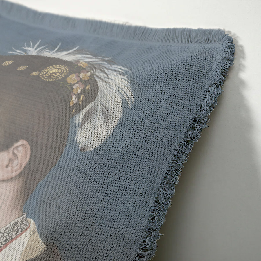 "Elizabeth of York" 50cm x 50cm Fringed Cotton/Poly Cushion Cover
