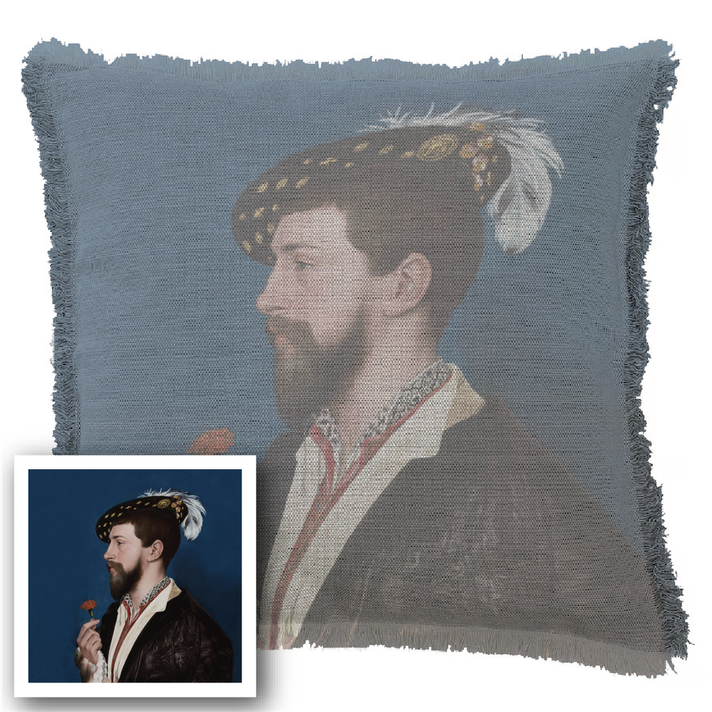 "Elizabeth of York" 50cm x 50cm Fringed Cotton/Poly Cushion Cover