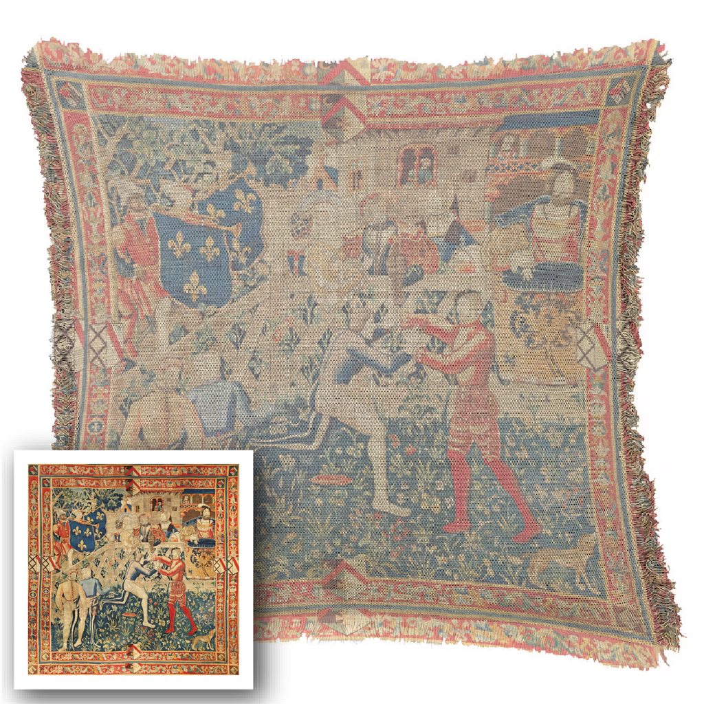 "Elizabeth of York" 50cm x 50cm Fringed Cotton/Poly Cushion Cover