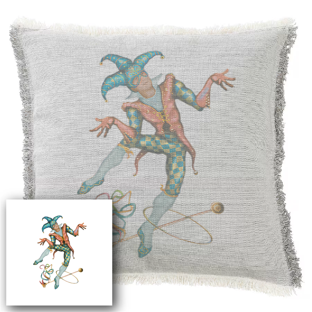 "Agnes Sorel as the Madonna" 50cm x 50cm Fringed Cotton/Poly Cushion Cover
