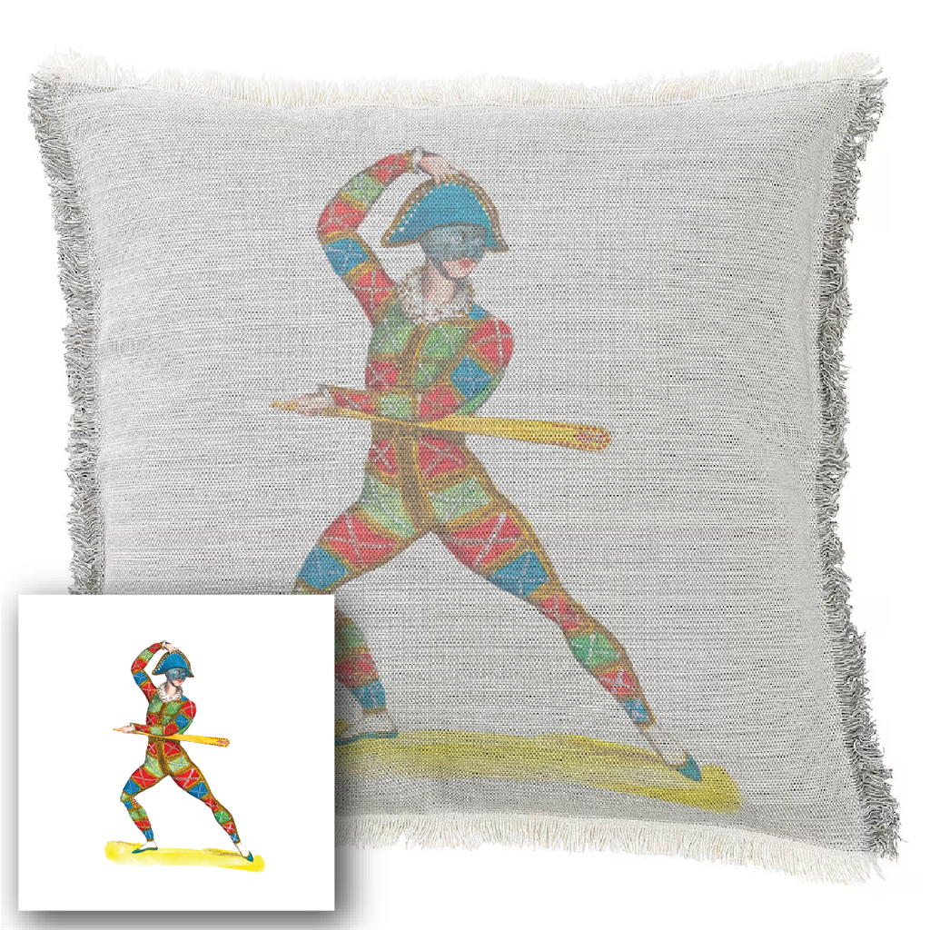 "Agnes Sorel as the Madonna" 50cm x 50cm Fringed Cotton/Poly Cushion Cover
