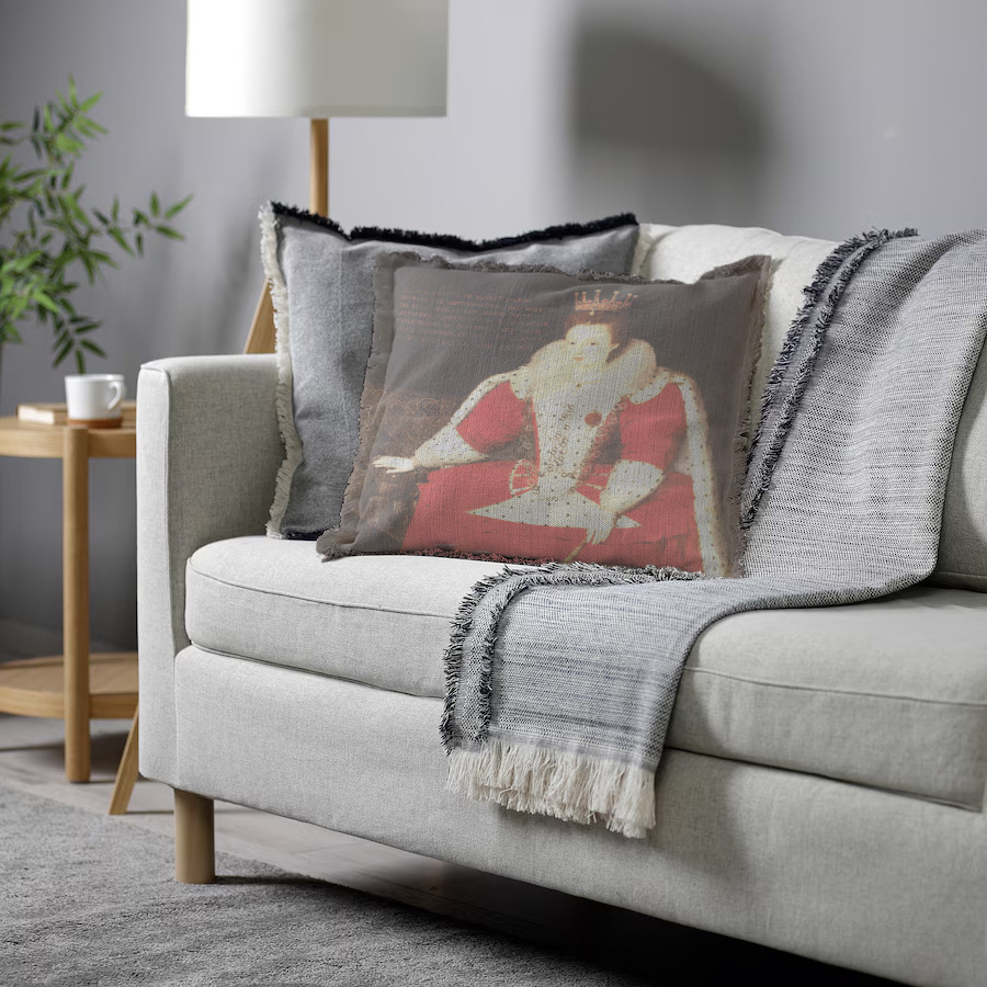 "Agnes Sorel as the Madonna" 50cm x 50cm Fringed Cotton/Poly Cushion Cover