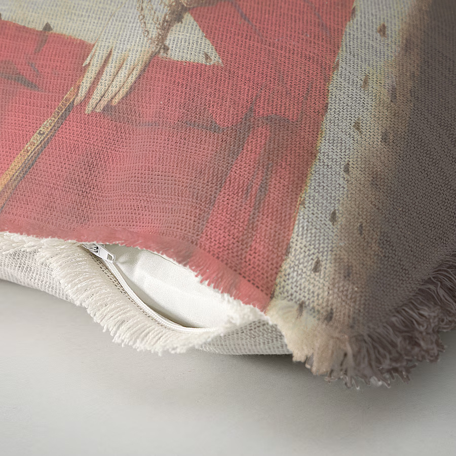 "Agnes Sorel as the Madonna" 50cm x 50cm Fringed Cotton/Poly Cushion Cover