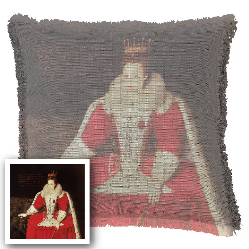 "Agnes Sorel as the Madonna" 50cm x 50cm Fringed Cotton/Poly Cushion Cover