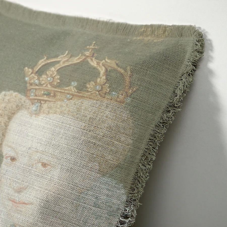 "Agnes Sorel as the Madonna" 50cm x 50cm Fringed Cotton/Poly Cushion Cover
