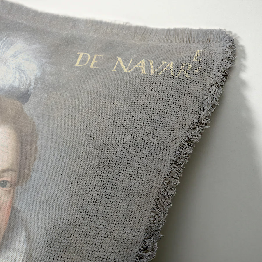 "Agnes Sorel as the Madonna" 50cm x 50cm Fringed Cotton/Poly Cushion Cover