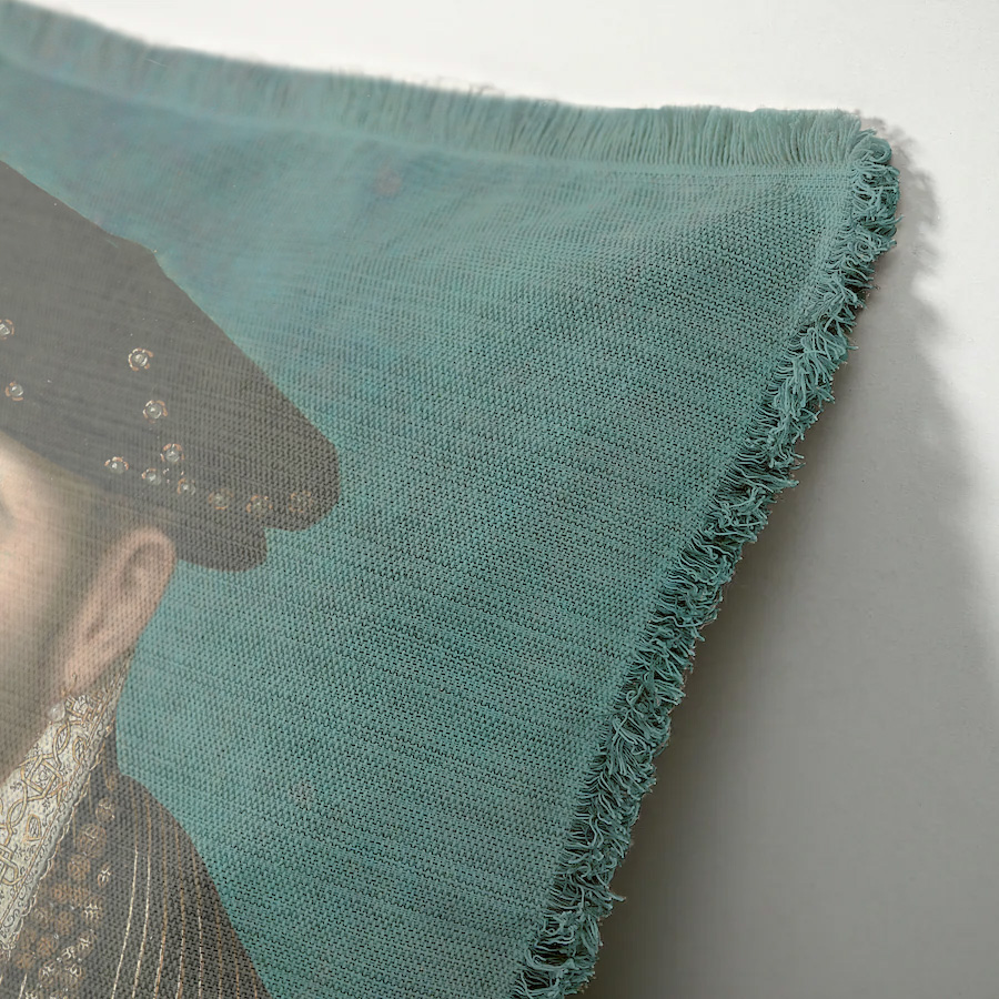 "Agnes Sorel as the Madonna" 50cm x 50cm Fringed Cotton/Poly Cushion Cover